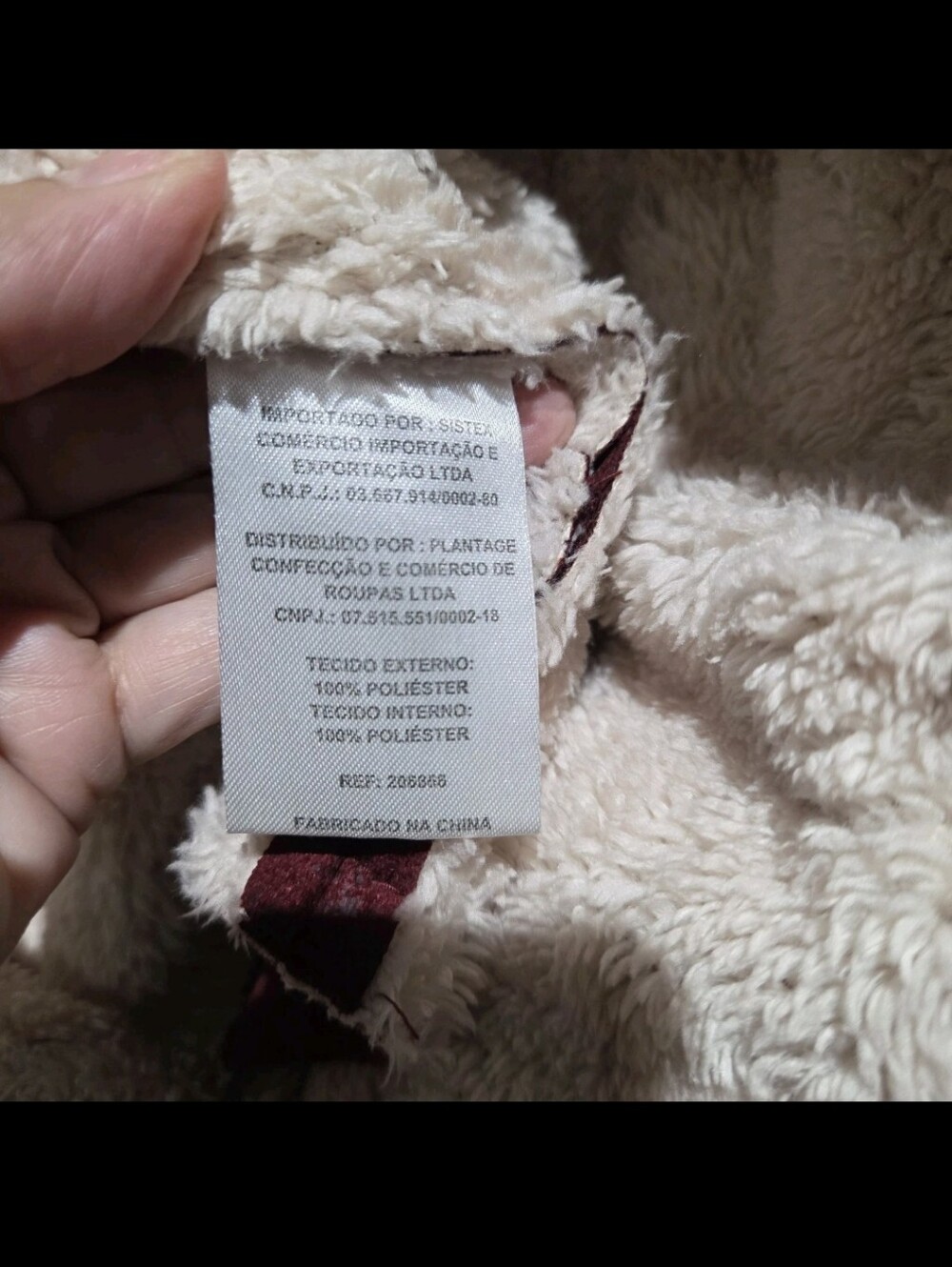 FARM Rio Burgundy Jacket with Cream Sherpa Collar - Picture 5 of 7